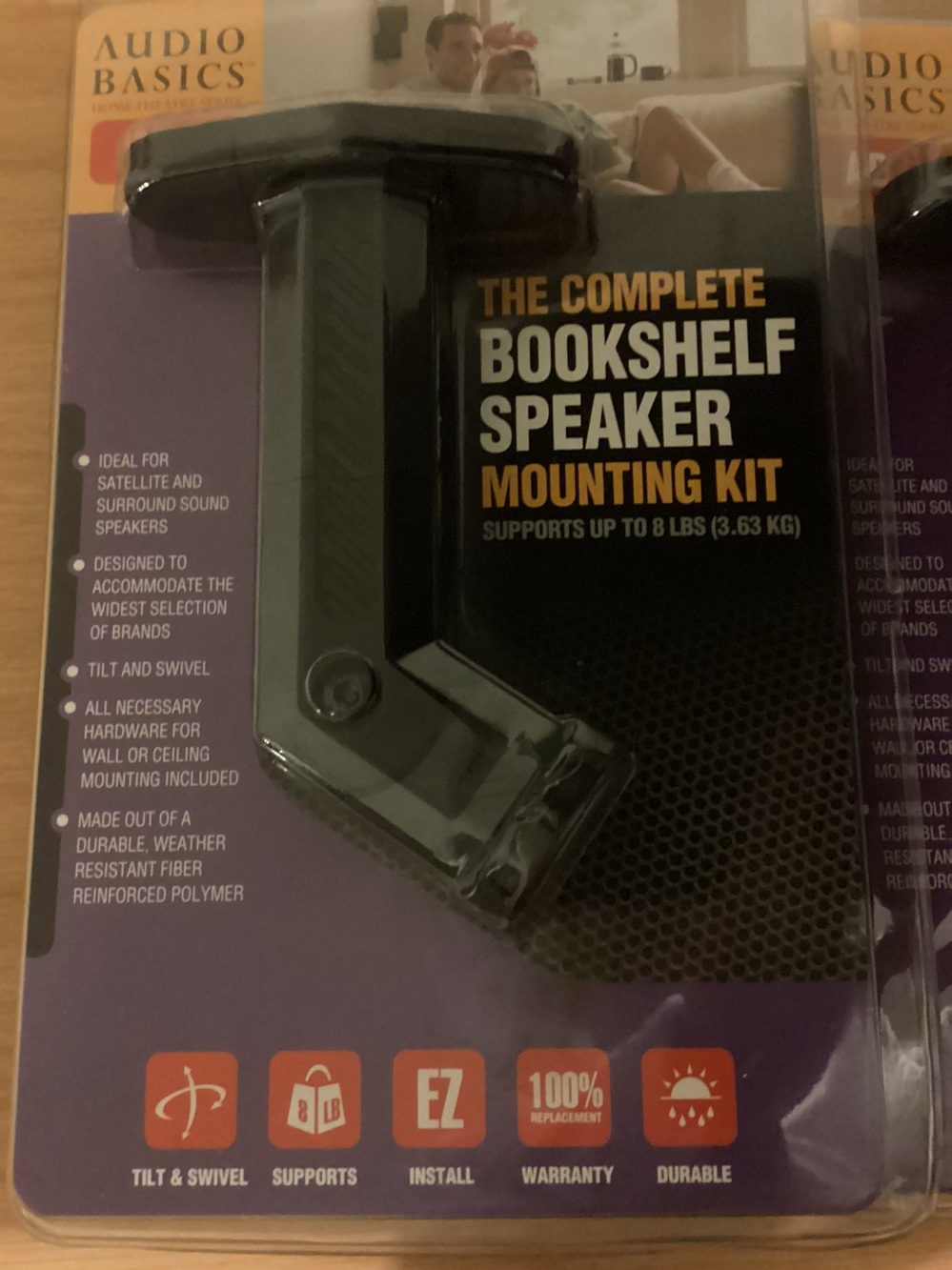 Audio Basics Bookshelf Speaker Mounting Kit - Black
